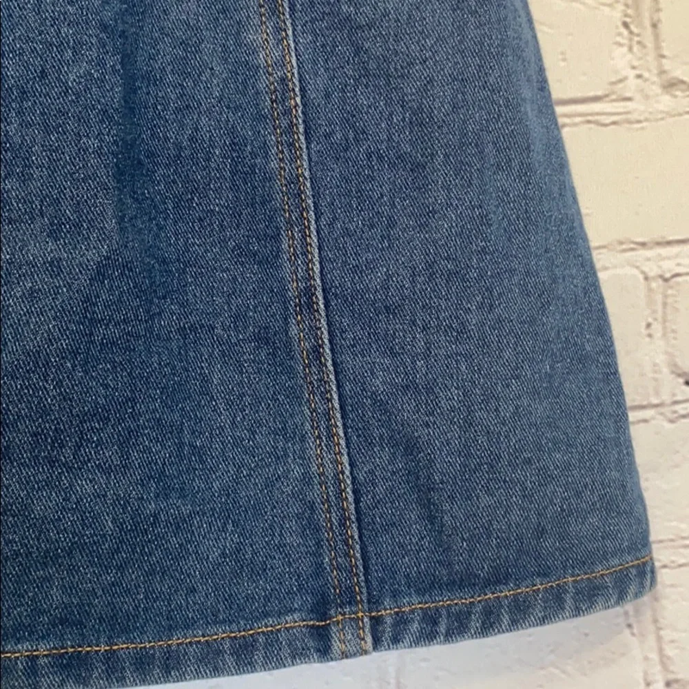 Melville Denim Blue Jean Button Front Mini Skirt Size 23